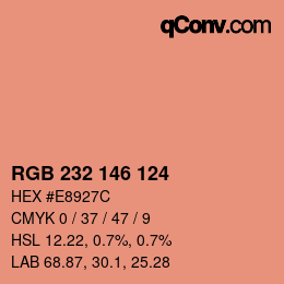 Código de color: RGB 232 146 124 | qconv.com