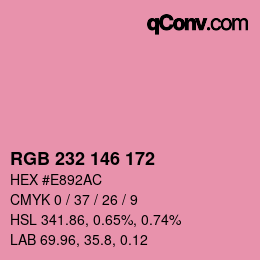 Color code: RGB 232 146 172 | qconv.com