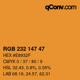 Color code: RGB 232 147 47 | qconv.com
