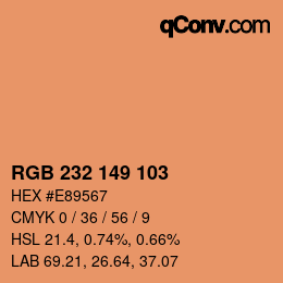 カラーコード: RGB 232 149 103 | qconv.com