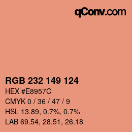 Color code: RGB 232 149 124 | qconv.com