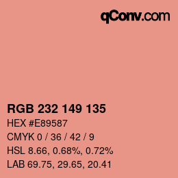カラーコード: RGB 232 149 135 | qconv.com