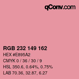 Color code: RGB 232 149 162 | qconv.com