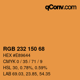 Color code: RGB 232 150 68 | qconv.com