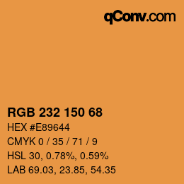 カラーコード: RGB 232 150 68 | qconv.com