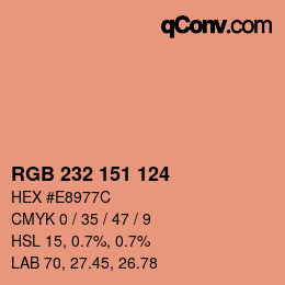 Color code: RGB 232 151 124 | qconv.com