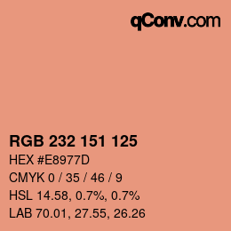 Color code: RGB 232 151 125 | qconv.com
