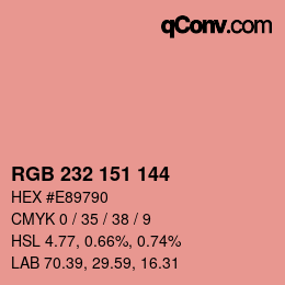 カラーコード: RGB 232 151 144 | qconv.com