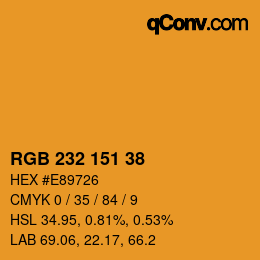 Color code: RGB 232 151 38 | qconv.com