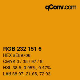 カラーコード: RGB 232 151 6 | qconv.com