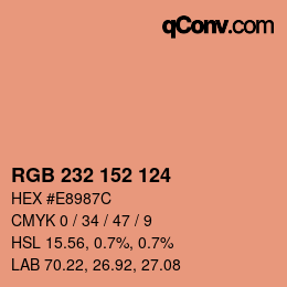 Color code: RGB 232 152 124 | qconv.com