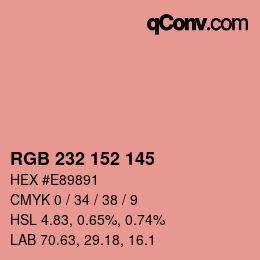 颜色代码: RGB 232 152 145 | qconv.com
