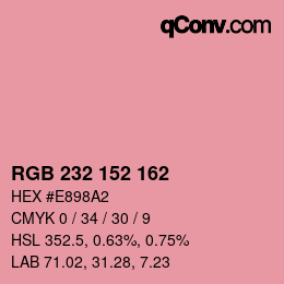 Color code: RGB 232 152 162 | qconv.com