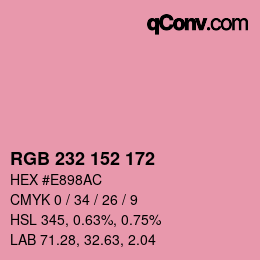 Color code: RGB 232 152 172 | qconv.com