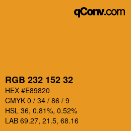 Color code: RGB 232 152 32 | qconv.com