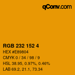 Color code: RGB 232 152 4 | qconv.com