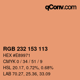 Color code: RGB 232 153 113 | qconv.com