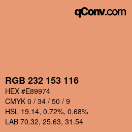 Color code: RGB 232 153 116 | qconv.com