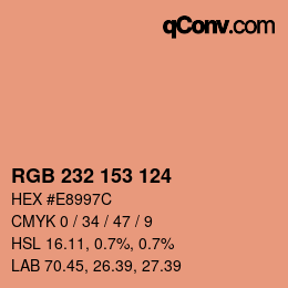 Color code: RGB 232 153 124 | qconv.com
