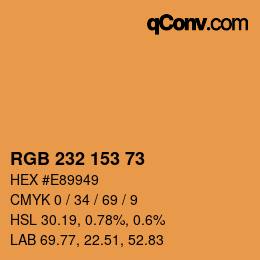 Color code: RGB 232 153 73 | qconv.com