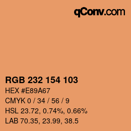 Color code: RGB 232 154 103 | qconv.com