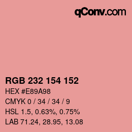 Color code: RGB 232 154 152 | qconv.com