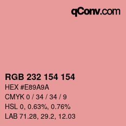 Color code: RGB 232 154 154 | qconv.com