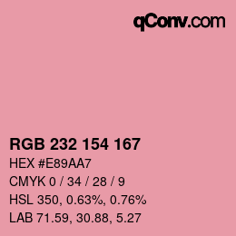 颜色代码: RGB 232 154 167 | qconv.com