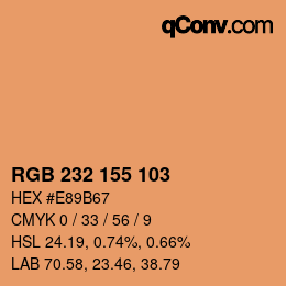 Color code: RGB 232 155 103 | qconv.com