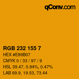 Color code: RGB 232 155 7 | qconv.com