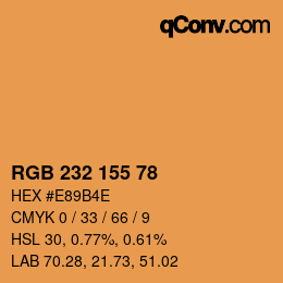 Color code: RGB 232 155 78 | qconv.com