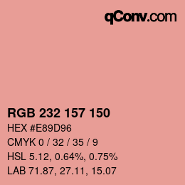 Color code: RGB 232 157 150 | qconv.com