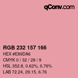 Color code: RGB 232 157 166 | qconv.com