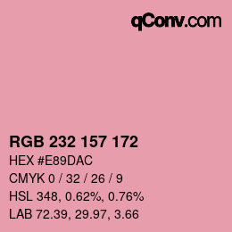 Color code: RGB 232 157 172 | qconv.com