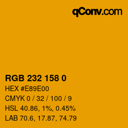 Code couleur: RGBA 232 158 0 1 | qconv.com