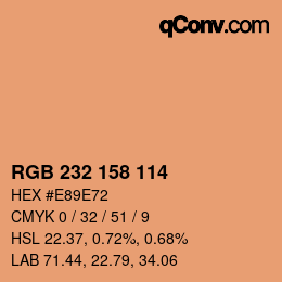 Color code: RGB 232 158 114 | qconv.com