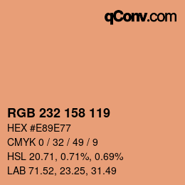 カラーコード: RGB 232 158 119 | qconv.com