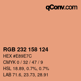 Código de color: RGB 232 158 124 | qconv.com
