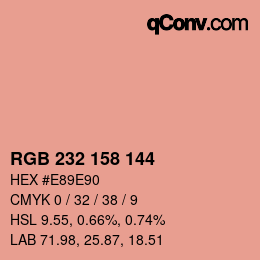 カラーコード: RGB 232 158 144 | qconv.com