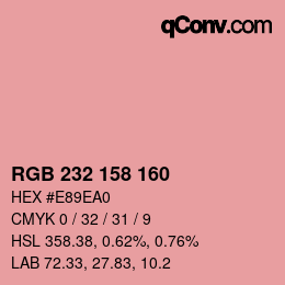 Color code: RGB 232 158 160 | qconv.com