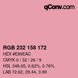 Color code: RGB 232 158 172 | qconv.com