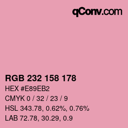 Farbcode: RGB 232 158 178 | qconv.com