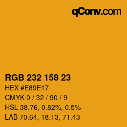 颜色代码: RGB 232 158 23 | qconv.com