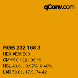 颜色代码: RGB 232 158 3 | qconv.com