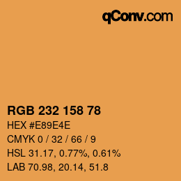 カラーコード: RGB 232 158 78 | qconv.com