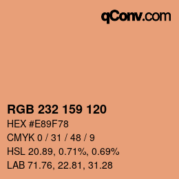 颜色代码: RGB 232 159 120 | qconv.com