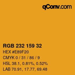 カラーコード: RGB 232 159 32 | qconv.com