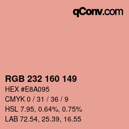 Color code: RGB 232 160 149 | qconv.com
