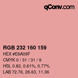 カラーコード: RGB 232 160 159 | qconv.com