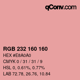 Color code: RGB 232 160 160 | qconv.com